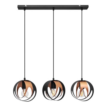 Hanglamp aan een koord MOONLIGHT 3xE27/15W/230V zwart/koper