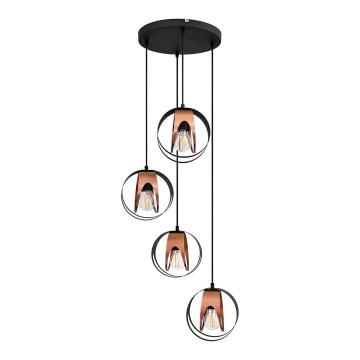 Hanglamp aan een koord MOONLIGHT 4xE27/15W/230V zwart/koper
