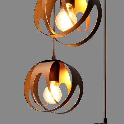Hanglamp aan een koord MOONLIGHT 4xE27/15W/230V zwart/koper