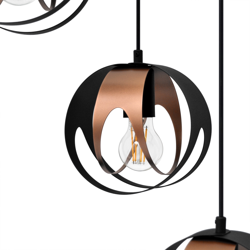 Hanglamp aan een koord MOONLIGHT 4xE27/15W/230V zwart/koper