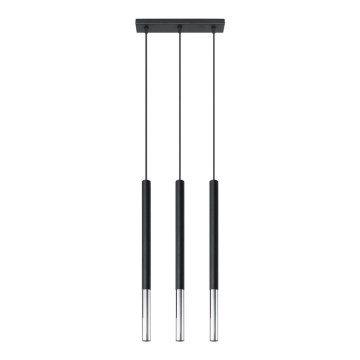 Hanglamp aan een koord MOSAIC 3xG9/12W/230V zwart/glanzend chroom