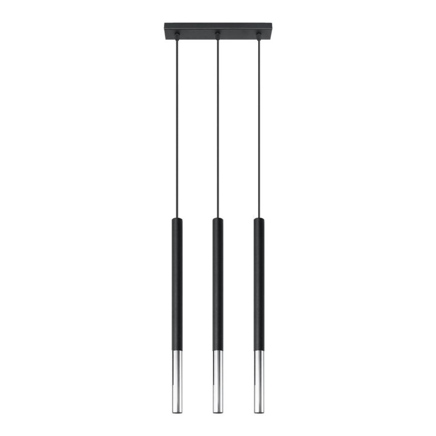 Hanglamp aan een koord MOSAIC 3xG9/12W/230V zwart/glanzend chroom