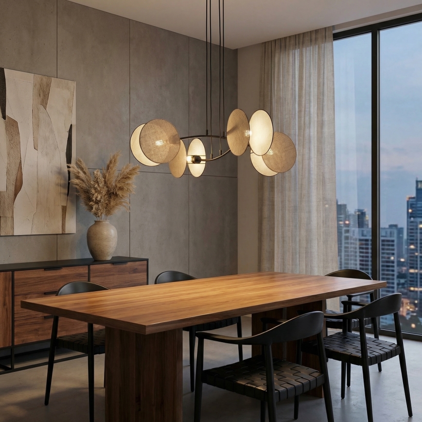 Hanglamp aan een koord MOTIF 4xE14/10W/230V beige