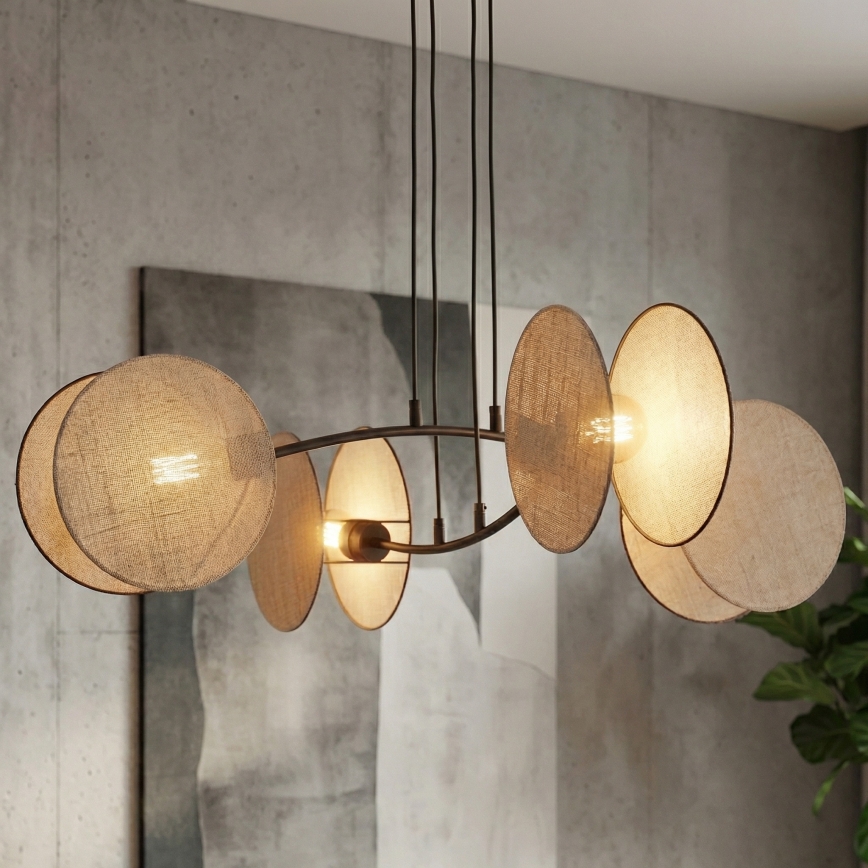 Hanglamp aan een koord MOTIF 4xE14/10W/230V beige