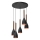 Hanglamp aan een koord MUZA 5xE27/15W/230V zwart/bruin/koper/beuken