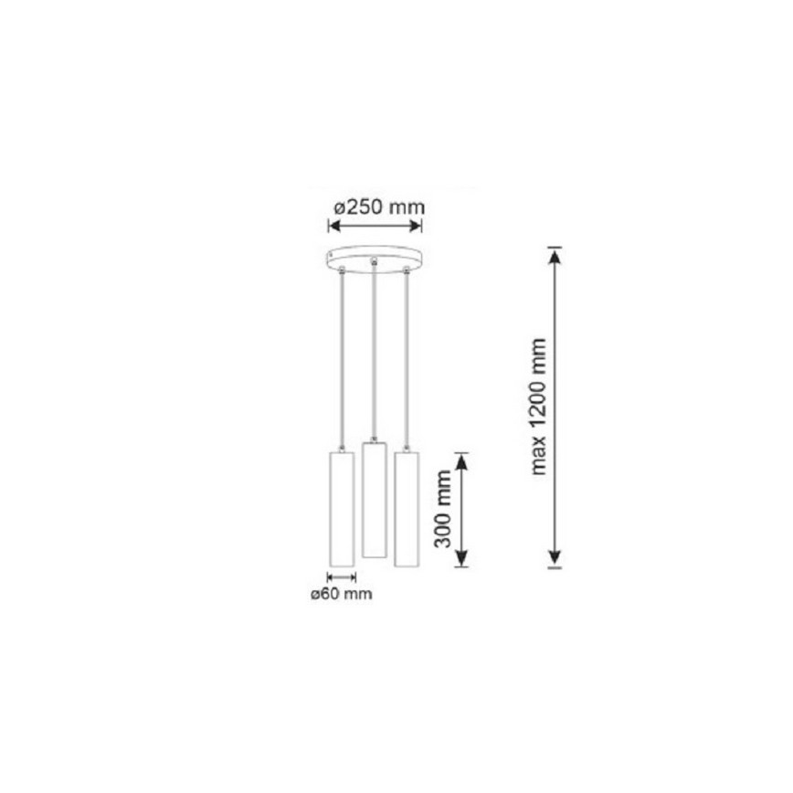 Hanglamp aan een koord NAPOLI 3xGU10/8W/230V