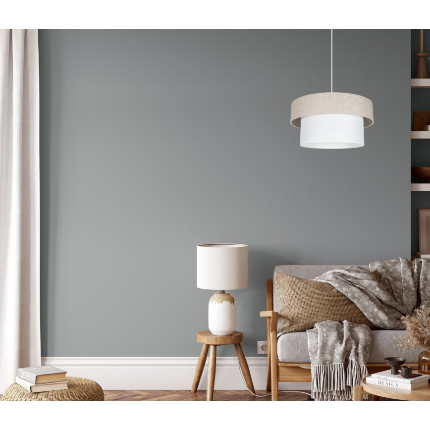 Hanglamp aan een koord NATA 1xE27/60W/230V beige
