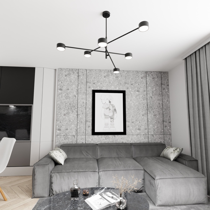 Hanglamp aan een koord NATSU 6xGX53/12W/230V zwart