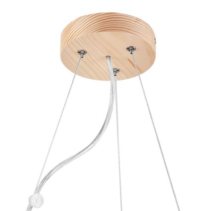 Hanglamp aan een koord NATURAL 3xE27/60W/230V ø 47 cm Dennenboom - FSC gecertificeerd