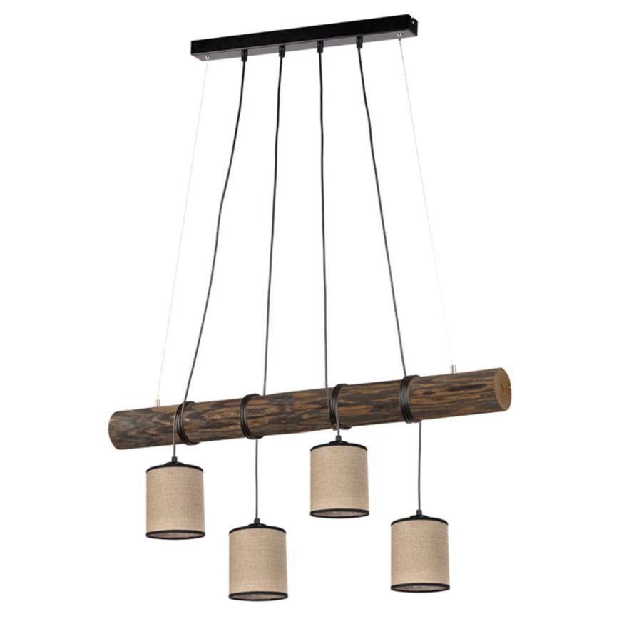 Hanglamp aan een koord NEGRO 4xE27/25W/230V grenen