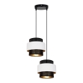 Hanglamp aan een koord NESS 2xE27/60W/230V diameter 30 cm zwart/wit