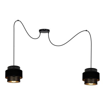 Hanglamp aan een koord NESS 2xE27/60W/230V spin zwart
