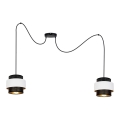 Hanglamp aan een koord NESS 2xE27/60W/230V spin zwart/wit