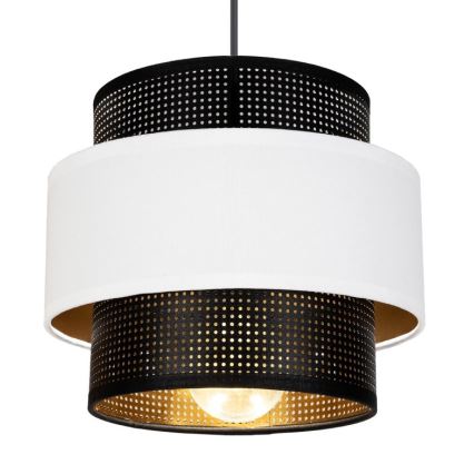 Hanglamp aan een koord NESS 2xE27/60W/230V spin zwart/wit