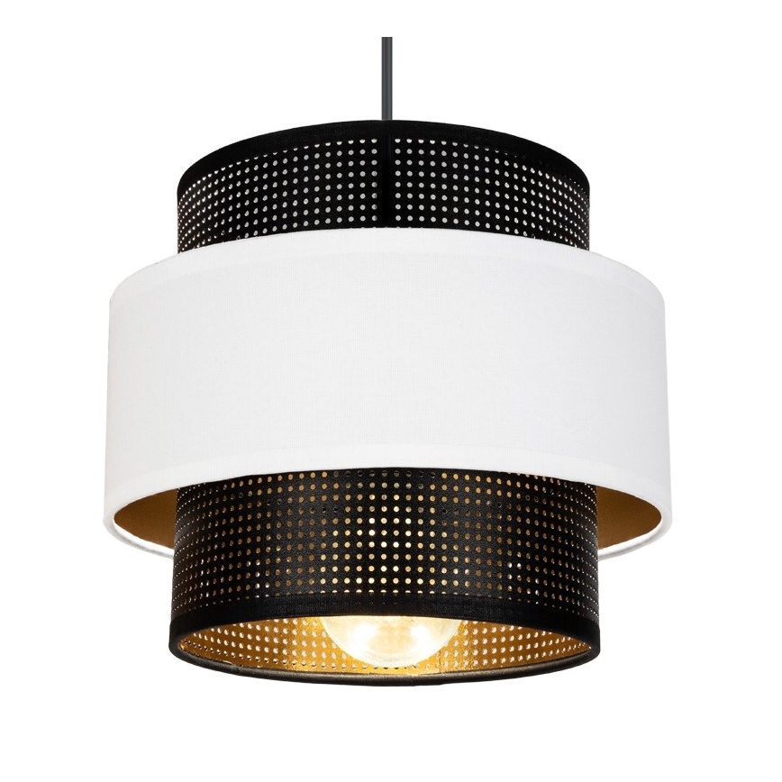 Hanglamp aan een koord NESS 2xE27/60W/230V spin zwart/wit
