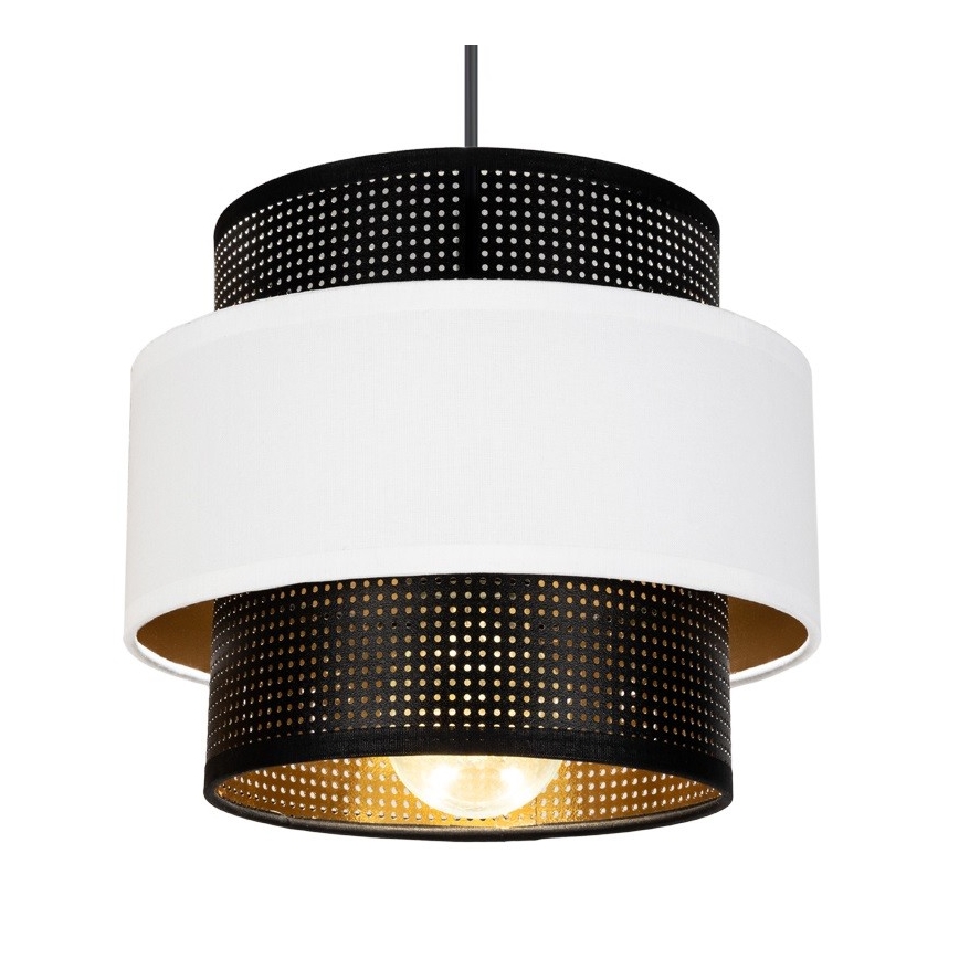 Hanglamp aan een koord NESS 3xE27/60W/230V zwart/wit