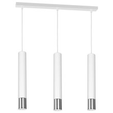 Hanglamp aan een koord NEST 3xGU10/8W/230V wit/glanzend chroom 
