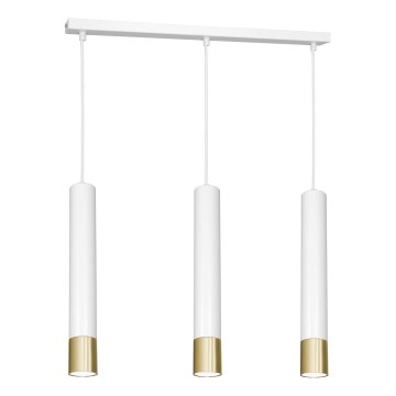 Hanglamp aan een koord NEST 3xGU10/8W/230V wit/goud