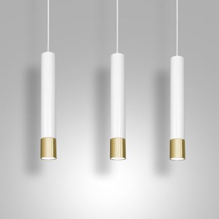 Hanglamp aan een koord NEST 3xGU10/8W/230V wit/goud