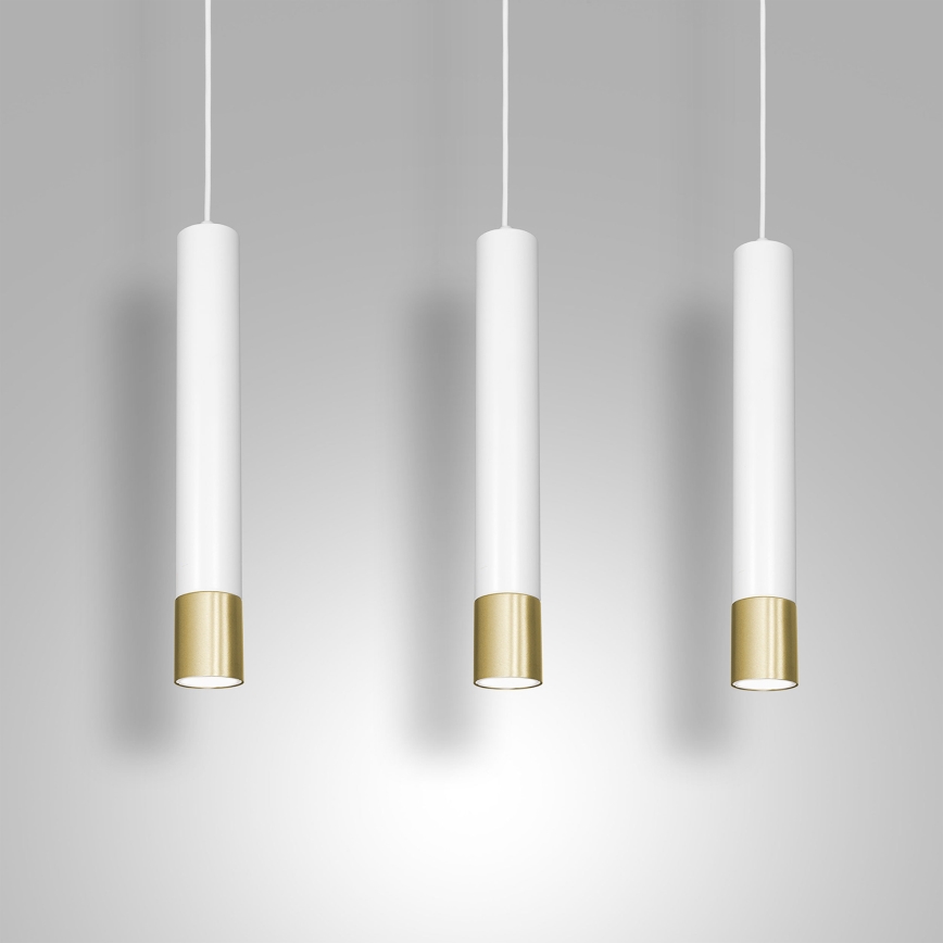 Hanglamp aan een koord NEST 3xGU10/8W/230V wit/goud