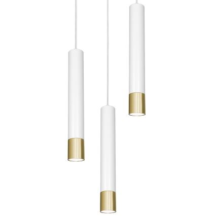 Hanglamp aan een koord NEST 3xGU10/8W/230V wit/goud rond