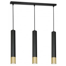 Hanglamp aan een koord NEST 3xGU10/8W/230V zwart/goud