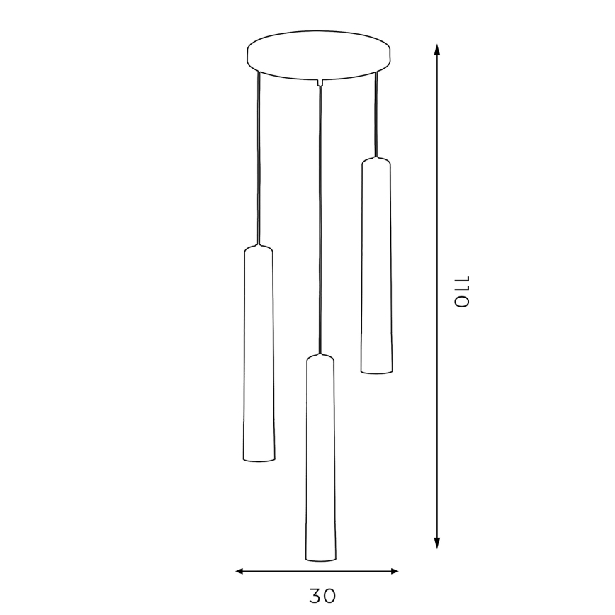 Hanglamp aan een koord NEST 3xGU10/8W/230V zwart/goud rond