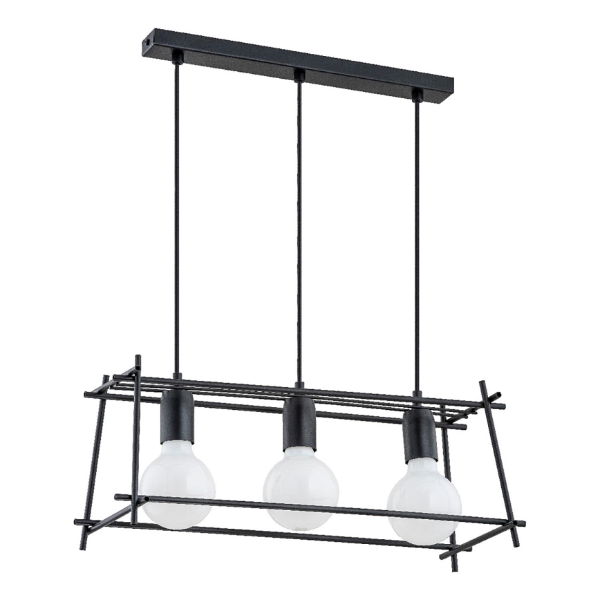 Hanglamp aan een koord NETI 3xE27/15W/230V zwart