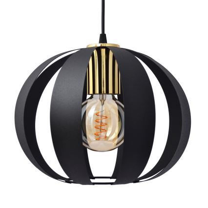 Hanglamp aan een koord NEWTON 1xE27/15W/230V zwart/gouden