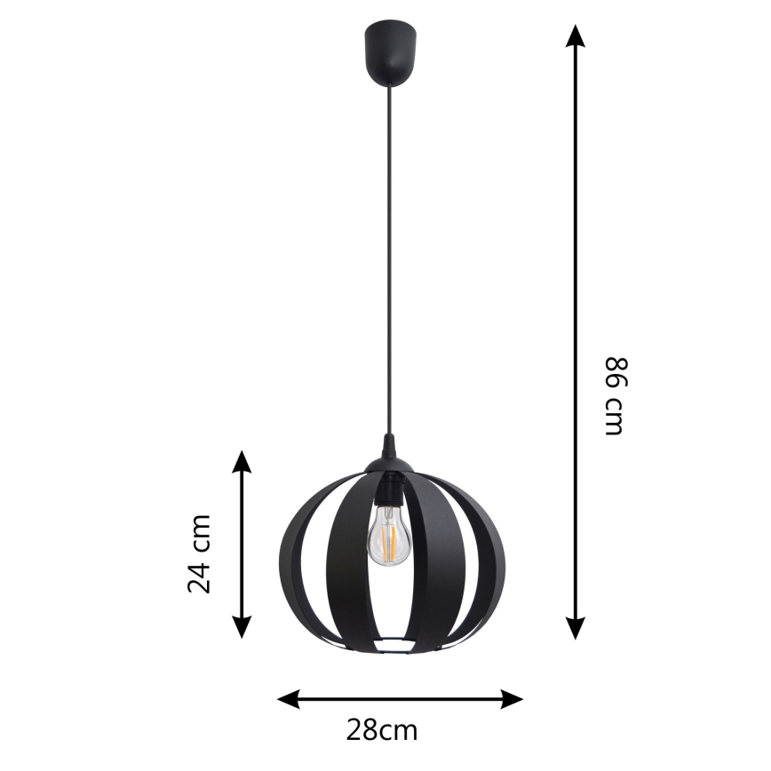 Hanglamp aan een koord NEWTON 1xE27/15W/230V zwart