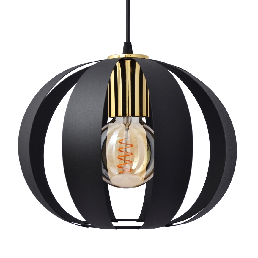 Hanglamp aan een koord NEWTON 2xE27/15W/230V zwart/gouden