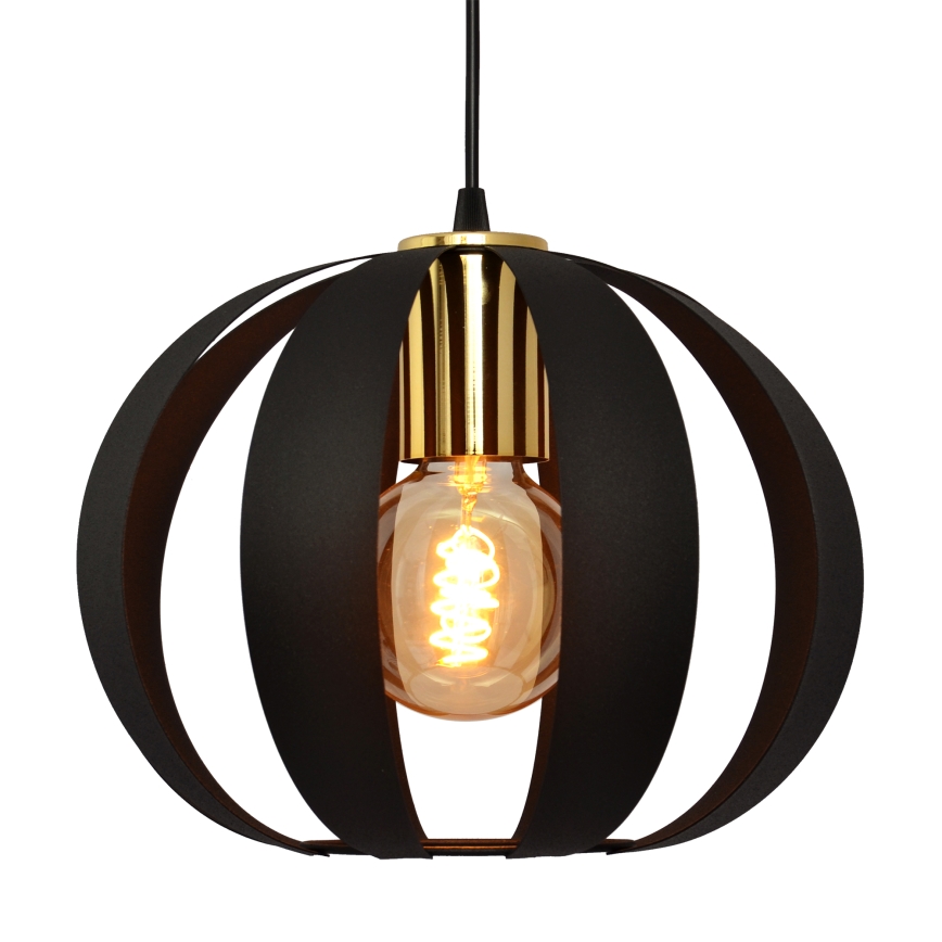 Hanglamp aan een koord NEWTON 3xE27/15W/230V zwart/gouden