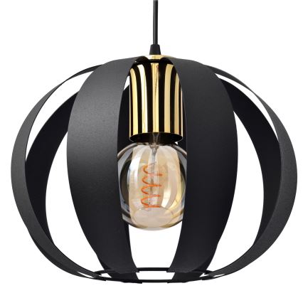 Hanglamp aan een koord NEWTON 3xE27/15W/230V zwart/gouden