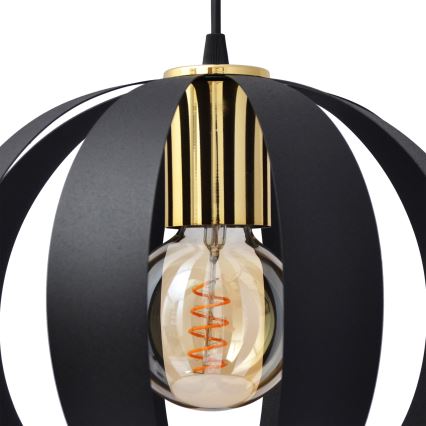 Hanglamp aan een koord NEWTON 3xE27/15W/230V zwart/gouden