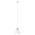 Hanglamp aan een koord NICO 1xE27/60W/230V wit/beuken