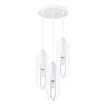 Hanglamp aan een koord NICUS 3xE27/15W/230V wit