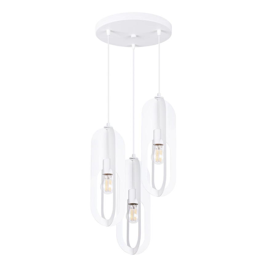 Hanglamp aan een koord NICUS 3xE27/15W/230V wit