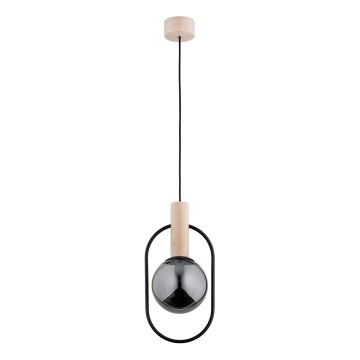 Hanglamp aan een koord NIKI 1xE14/10W/230V zwart/beige