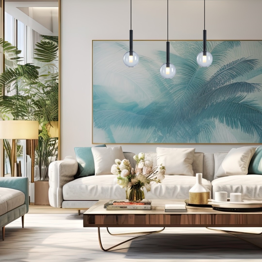 Hanglamp aan een koord NIKO 1xG9/9W/230V diameter 15 cm zwart