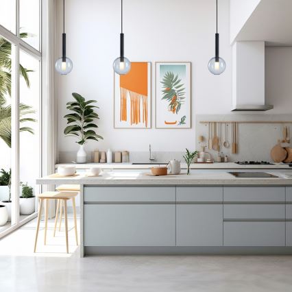 Hanglamp aan een koord NIKO 1xG9/9W/230V diameter 15 cm zwart