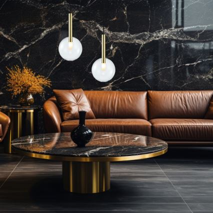Hanglamp aan een koord NIKO 1xG9/9W/230V diameter 20 cm goud