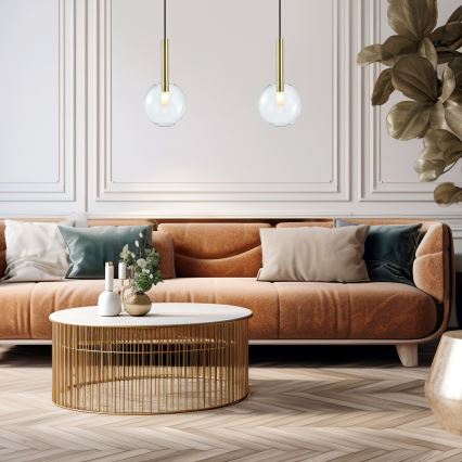 Hanglamp aan een koord NIKO 1xG9/9W/230V diameter 20 cm goud