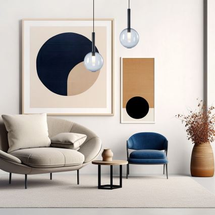 Hanglamp aan een koord NIKO 1xG9/9W/230V diameter 20 cm zwart
