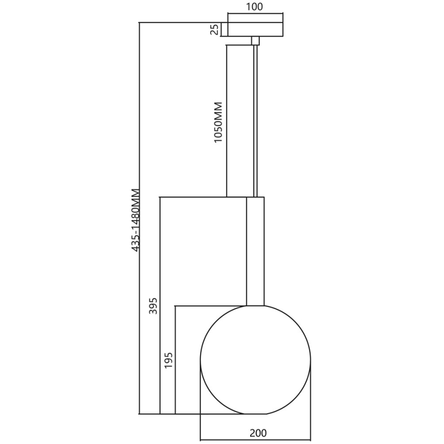 Hanglamp aan een koord NIKO 1xG9/9W/230V diameter 20 cm zwart