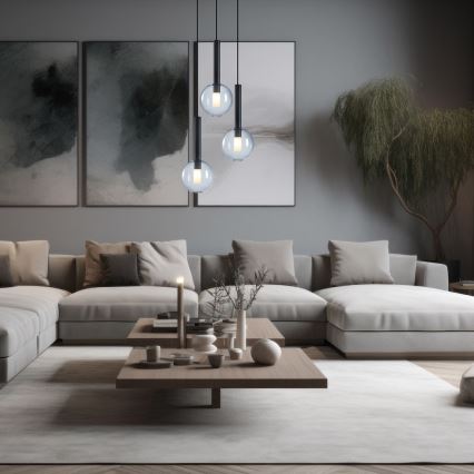 Hanglamp aan een koord NIKO 3xG9/9W/230V zwart