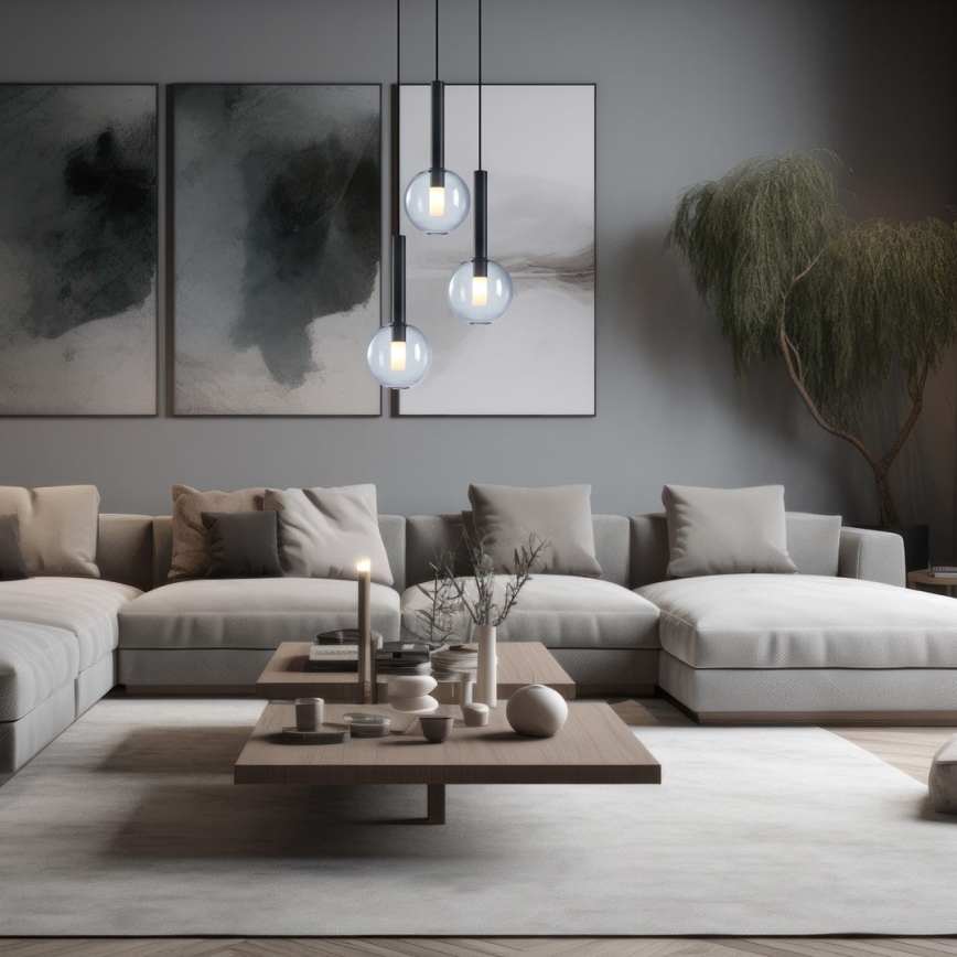 Hanglamp aan een koord NIKO 3xG9/9W/230V zwart
