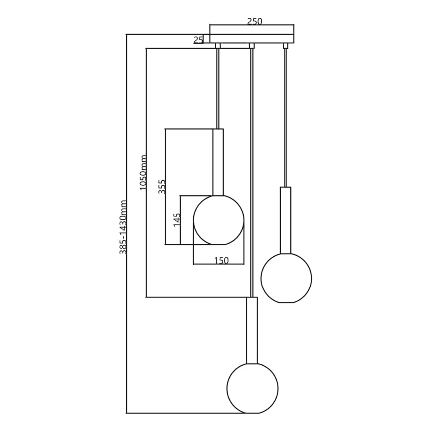 Hanglamp aan een koord NIKO 3xG9/9W/230V zwart