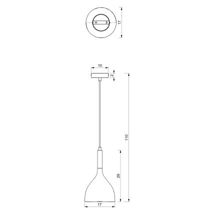 Hanglamp aan een koord NOAK 1xE27/15W/230V wit/goud