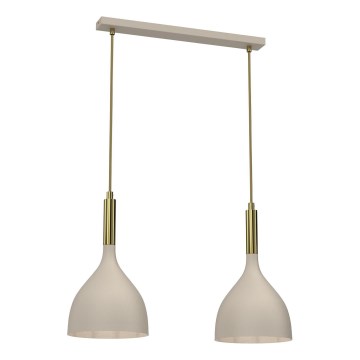 Hanglamp aan een koord NOAK 2xE27/15W/230V beige/goud