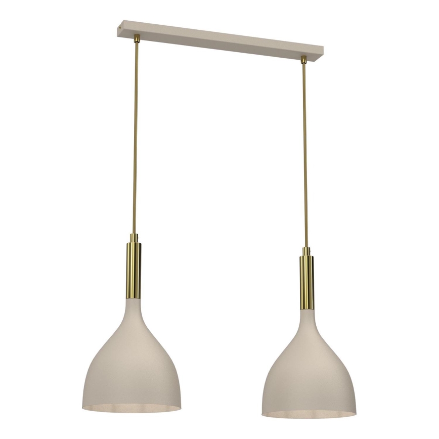 Hanglamp aan een koord NOAK 2xE27/15W/230V beige/goud